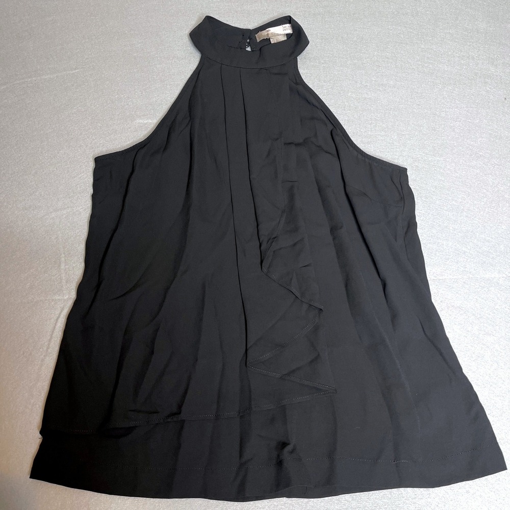 Halter Neck Ruffle Blouse‎ Black